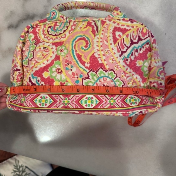 Vera Bradley Capri Melon Pattern Bowler Style Handbag Purse Pinks Greens White - Picture 5 of 5